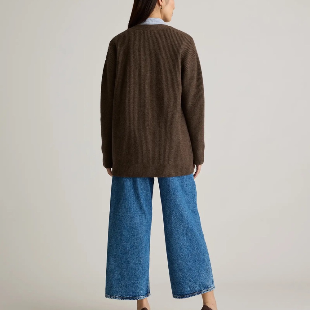 Quince XL Mongolian Cashmere Oversized Boyfriend Cardigan Sweater - Picture 3 of 6